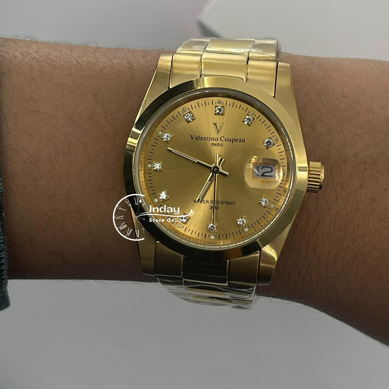 范倫鐵諾 古柏 Coupeau Men's Watch 12168KM-17 Gold Tone Stainless Steel Band