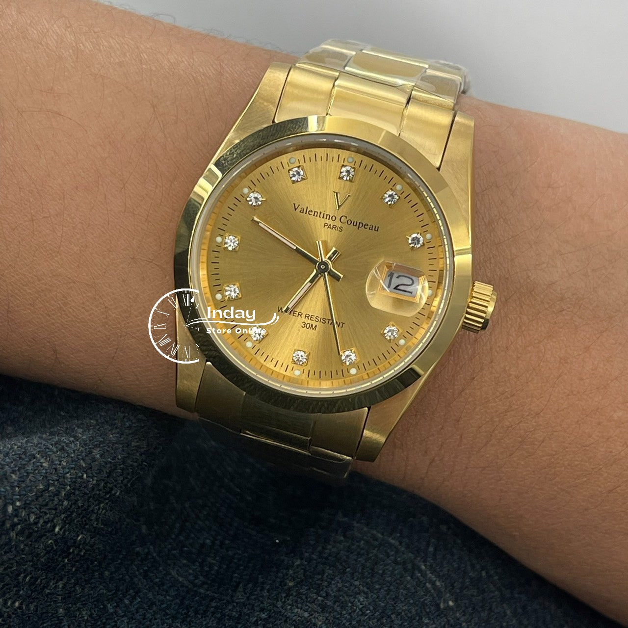 范倫鐵諾 古柏 Coupeau Men's Watch 12168KM-17 Gold Tone Stainless Steel Band