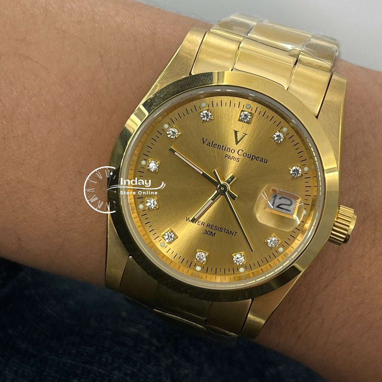范倫鐵諾 古柏 Coupeau Men's Watch 12168KM-17 Gold Tone Stainless Steel Band