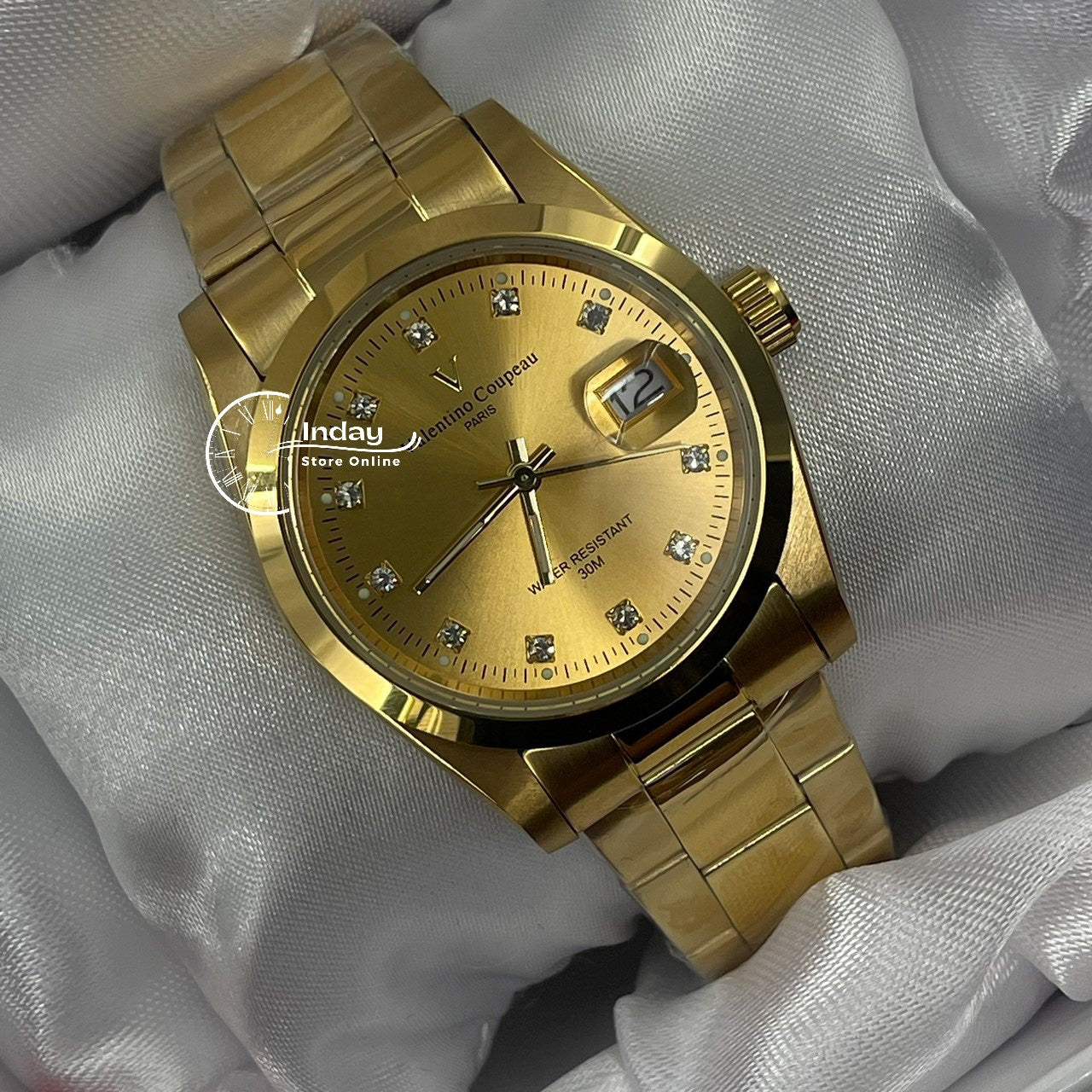 范倫鐵諾 古柏 Coupeau Men's Watch 12168KM-17 Gold Tone Stainless Steel Band