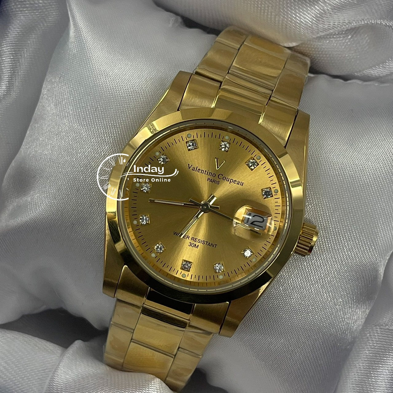 范倫鐵諾 古柏 Coupeau Men's Watch 12168KM-17 Gold Tone Stainless Steel Band