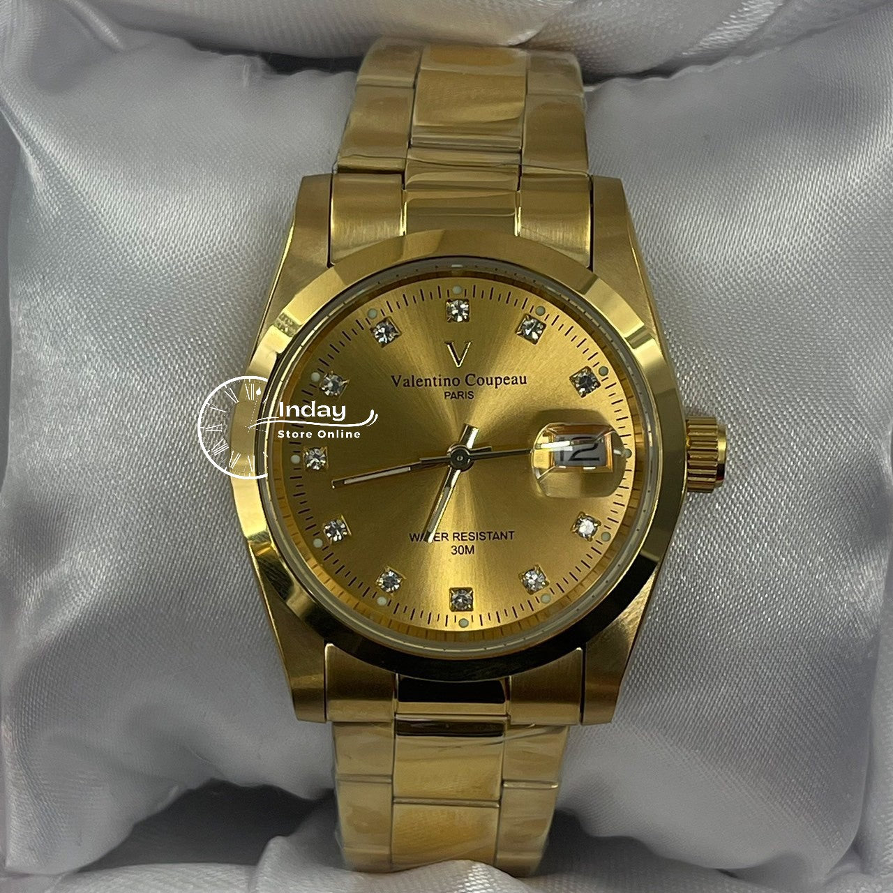 范倫鐵諾 古柏 Coupeau Men's Watch 12168KM-17 Gold Tone Stainless Steel Band