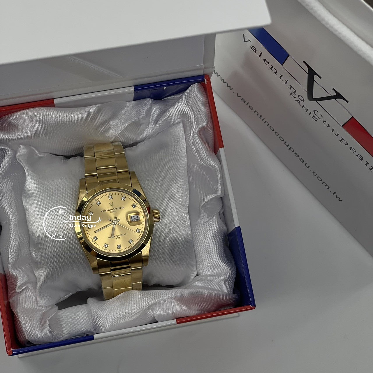 范倫鐵諾 古柏 Coupeau Men's Watch 12168KM-17 Gold Tone Stainless Steel Band