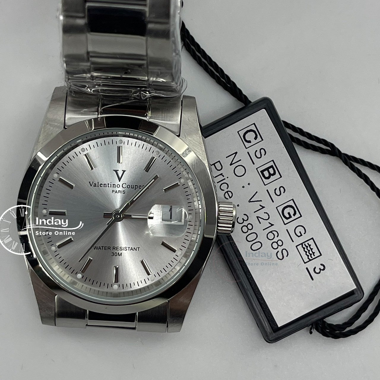 范倫鐵諾 古柏 Coupeau Men's Watch 12168SM-10 Silver Stainless Steel Band