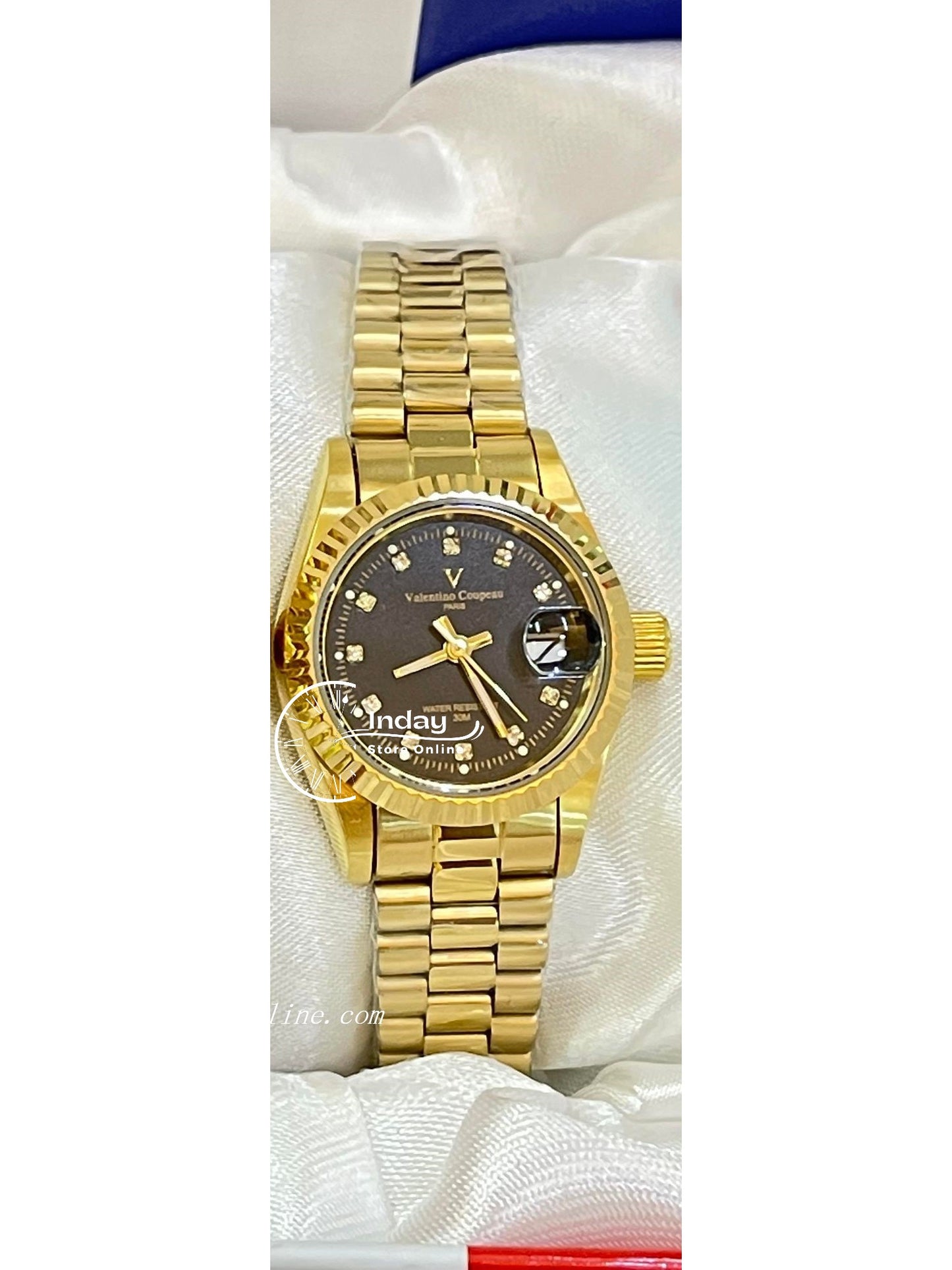 范倫鐵諾 古柏 Coupeau Women's Watch 12169KL-18 Gold Tone Stainless Steel Band