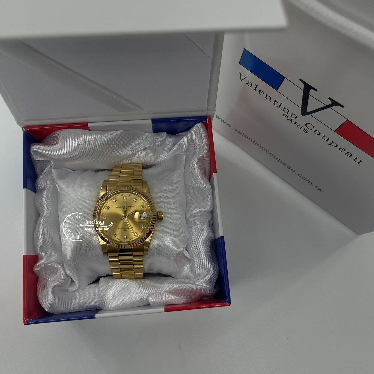 范倫鐵諾 古柏 Coupeau Men's Watch 12169KM-17 Gold Tone Stainless Steel Band