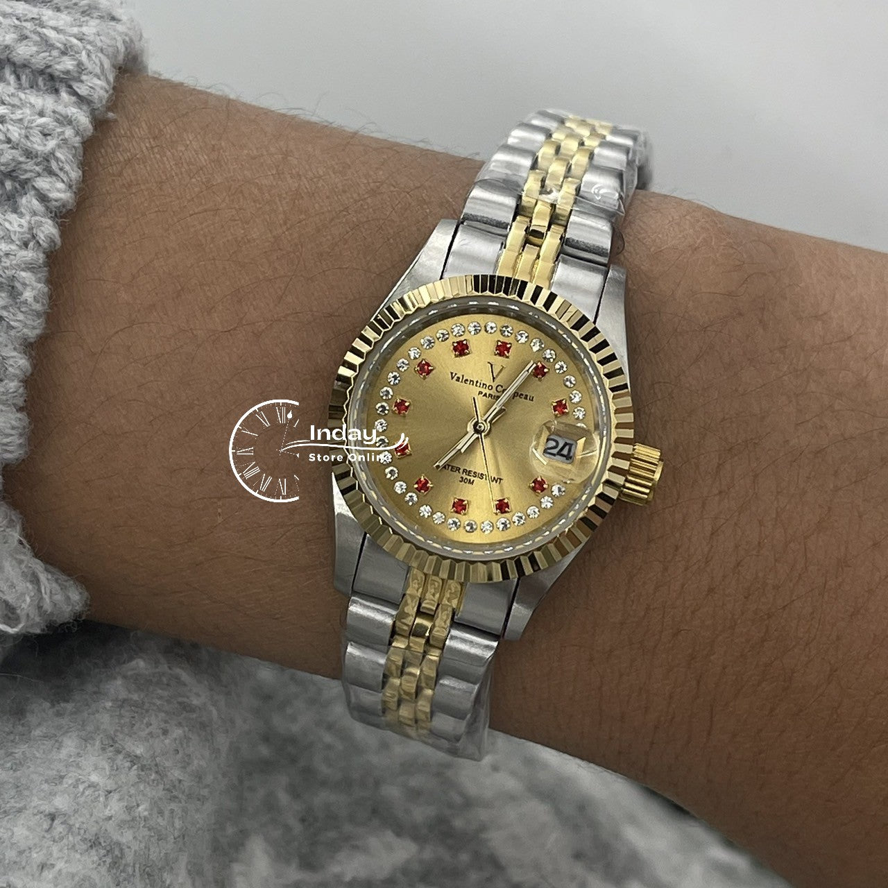 范倫鐵諾 古柏 Coupeau Women's Watch 12169TL-22 Two-Tone Stainless Steel Band
