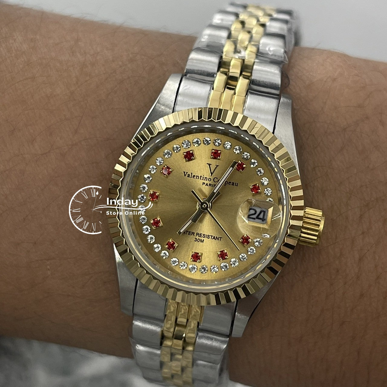 范倫鐵諾 古柏 Coupeau Women's Watch 12169TL-22 Two-Tone Stainless Steel Band