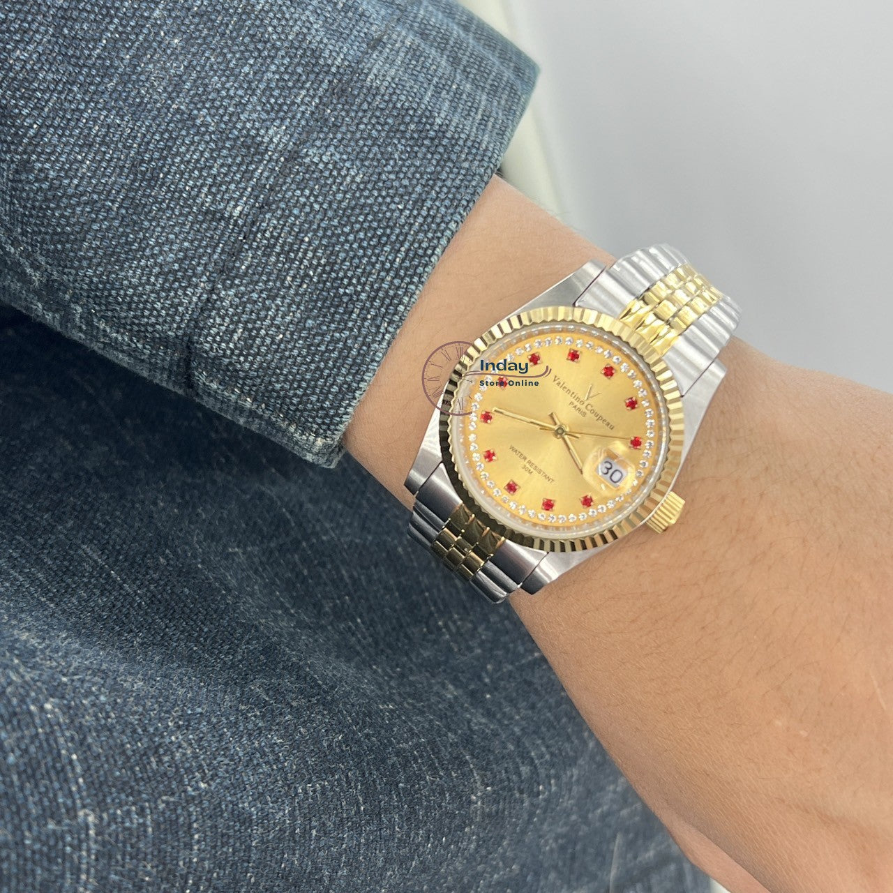 范倫鐵諾 古柏 Coupeau Men's Watch 12169TM-22 Two-Tone Stainless Steel Band