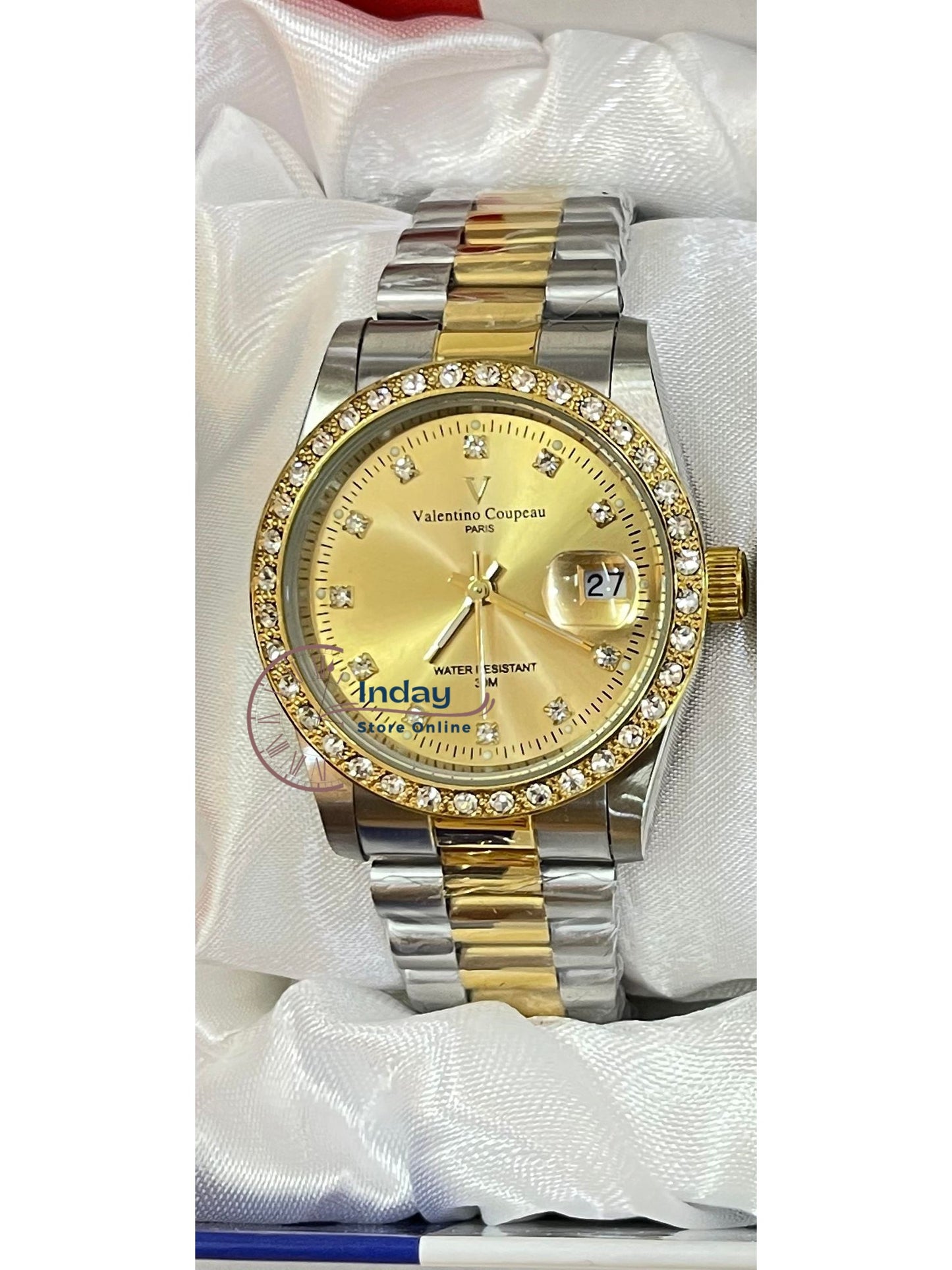 范倫鐵諾 古柏 Coupeau Men's Watch 12170TM-17 Gold Stainless Steel Band