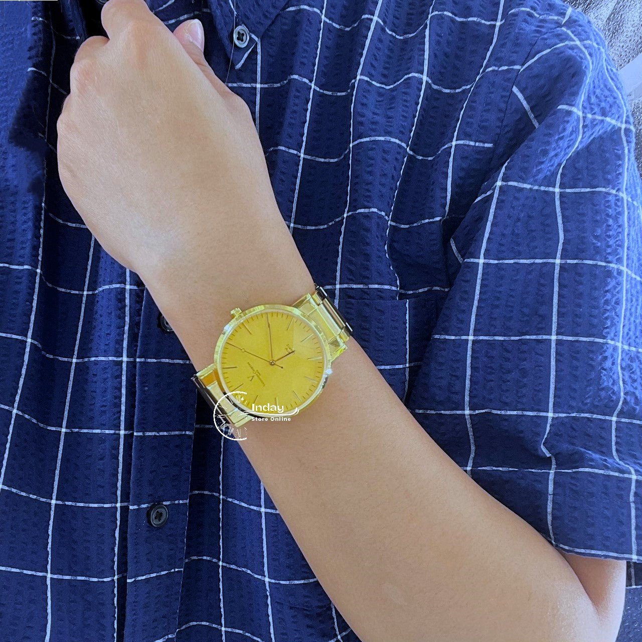 范倫鐵諾 古柏 Coupeau Men's Watch 61576AAKM Gold Tone Stainless Steel Band