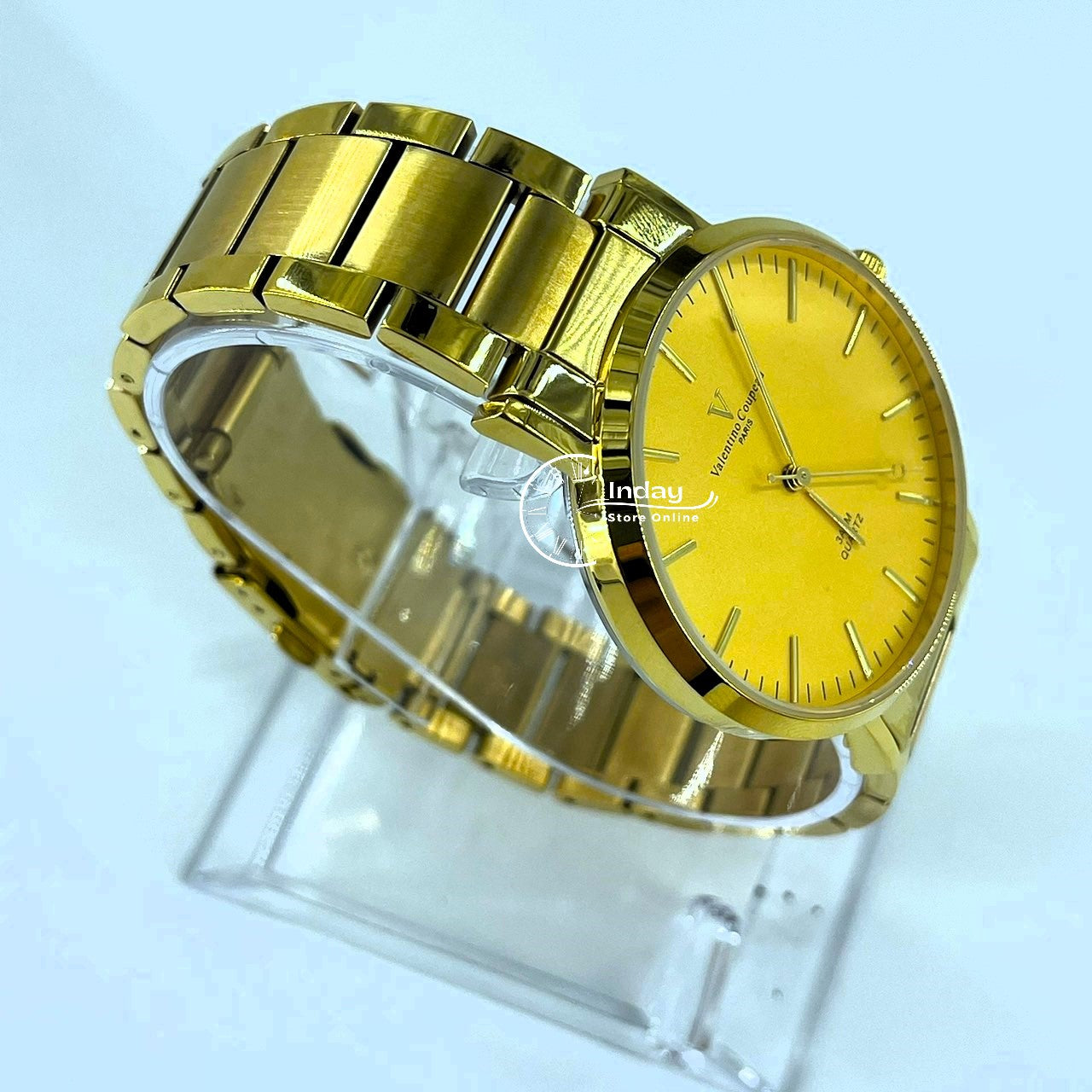 范倫鐵諾 古柏 Coupeau Men's Watch 61576AAKM Gold Tone Stainless Steel Band