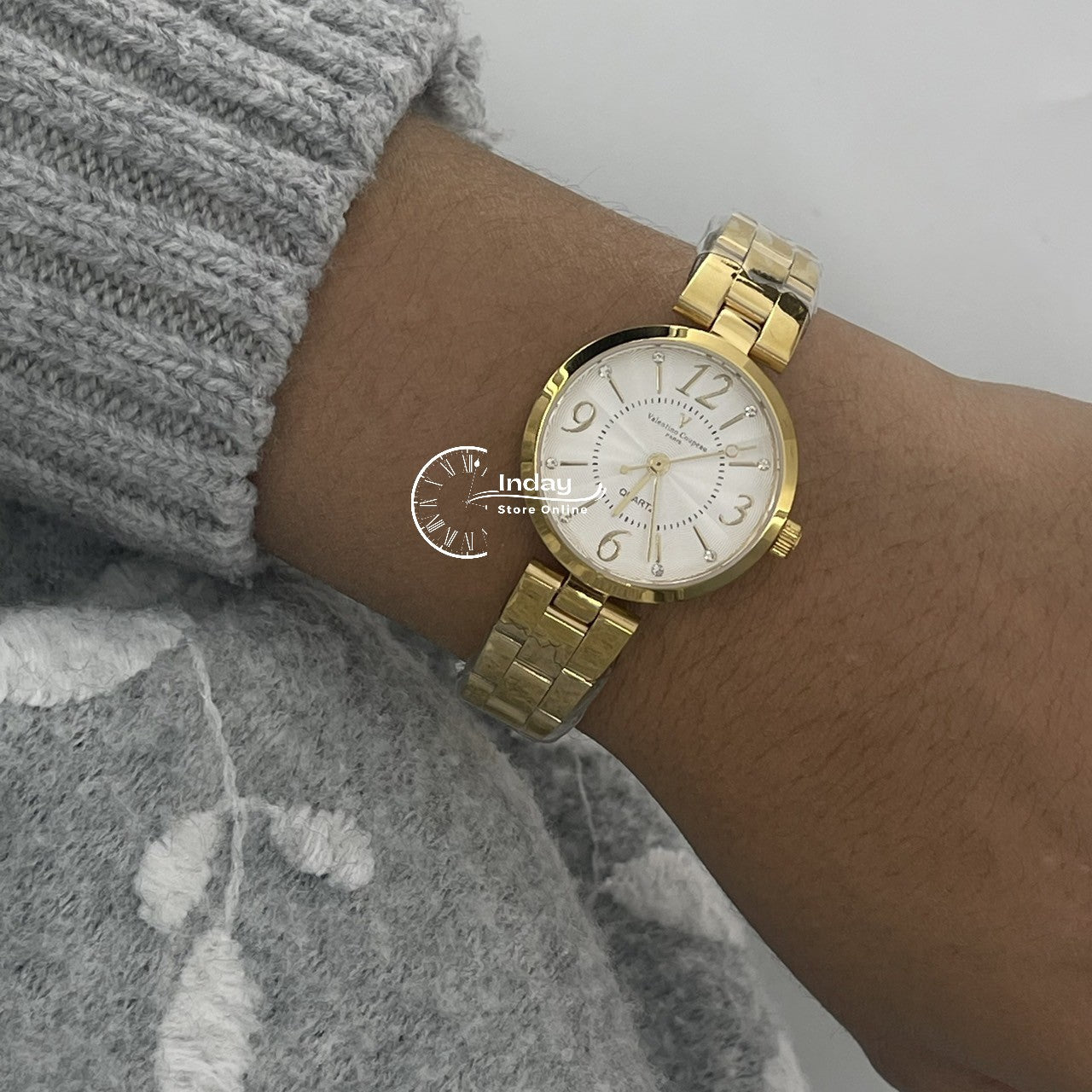 范倫鐵諾 古柏 Coupeau Women's Watch 61602-G1 Gold Tone Stainless Steel Band