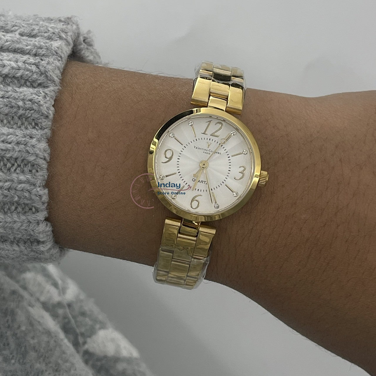 范倫鐵諾 古柏 Coupeau Women's Watch 61602-G1 Gold Tone Stainless Steel Band