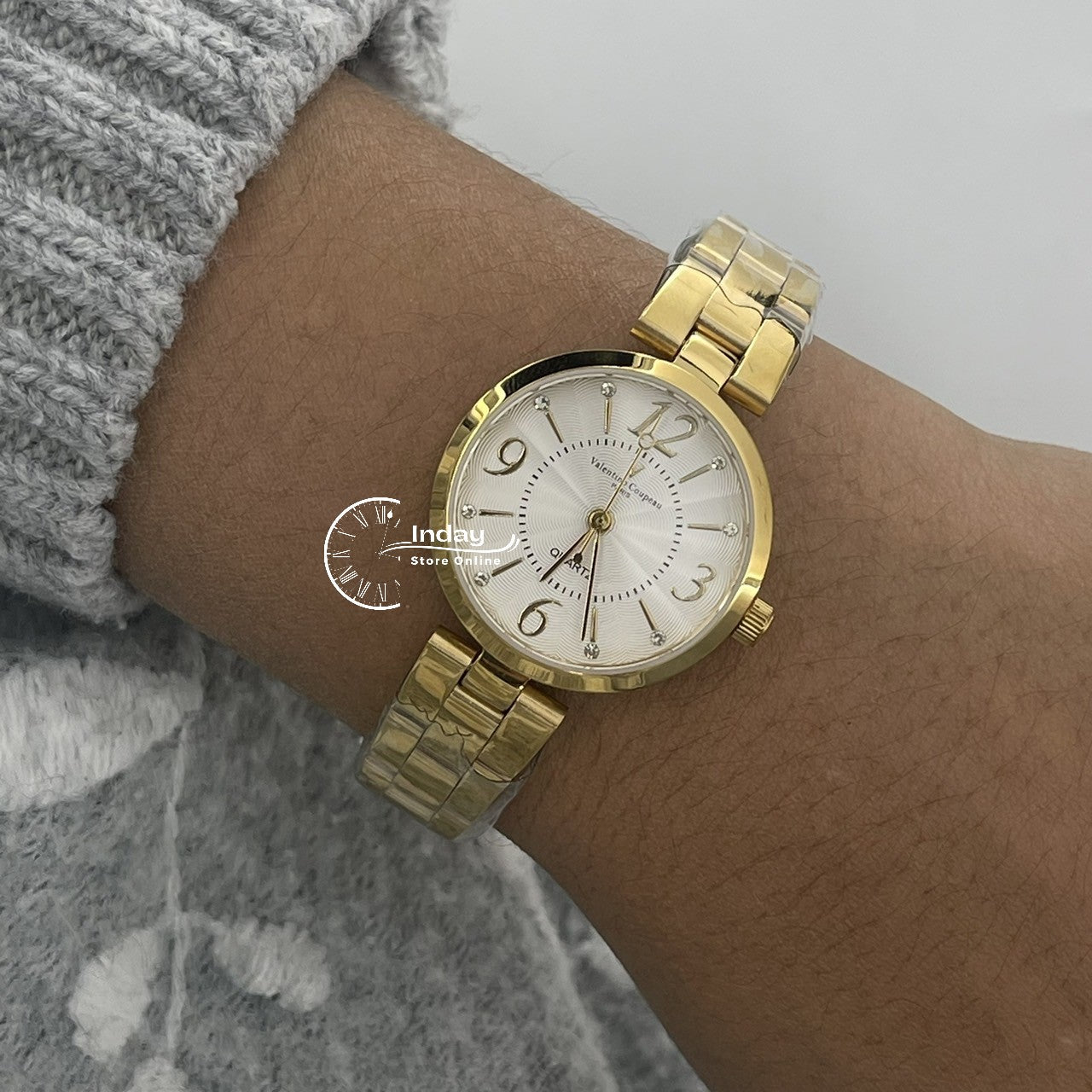 范倫鐵諾 古柏 Coupeau Women's Watch 61602-G1 Gold Tone Stainless Steel Band
