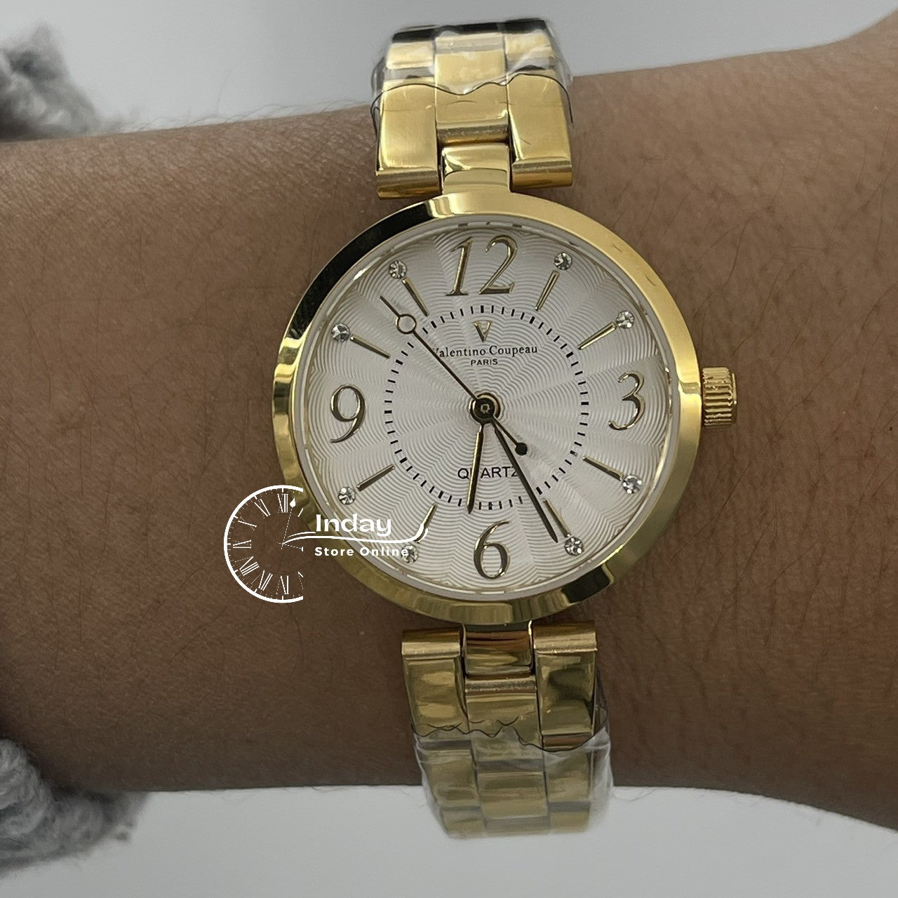 范倫鐵諾 古柏 Coupeau Women's Watch 61602-G1 Gold Tone Stainless Steel Band