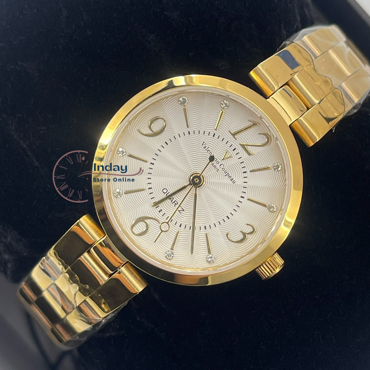 范倫鐵諾 古柏 Coupeau Women's Watch 61602-G1 Gold Tone Stainless Steel Band