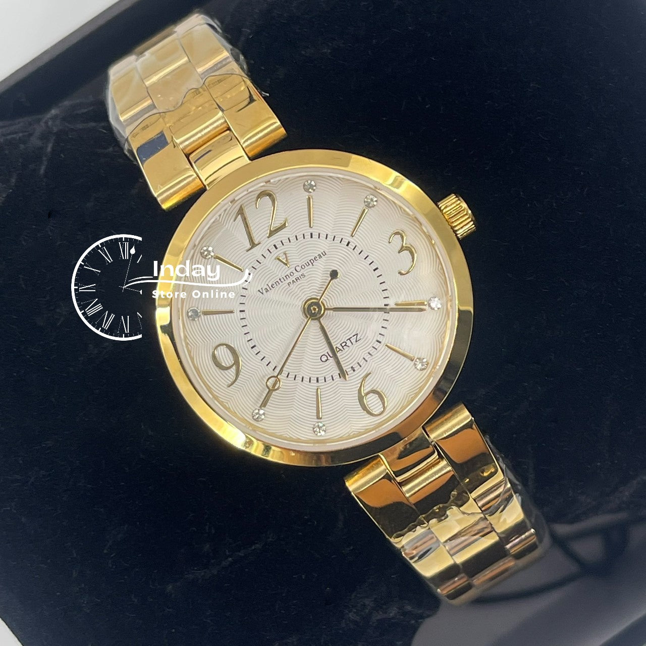 范倫鐵諾 古柏 Coupeau Women's Watch 61602-G1 Gold Tone Stainless Steel Band