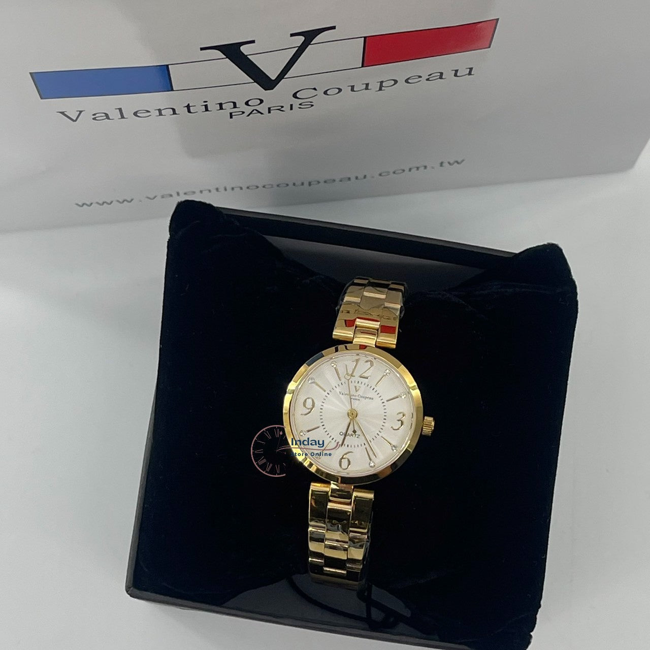 范倫鐵諾 古柏 Coupeau Women's Watch 61602-G1 Gold Tone Stainless Steel Band