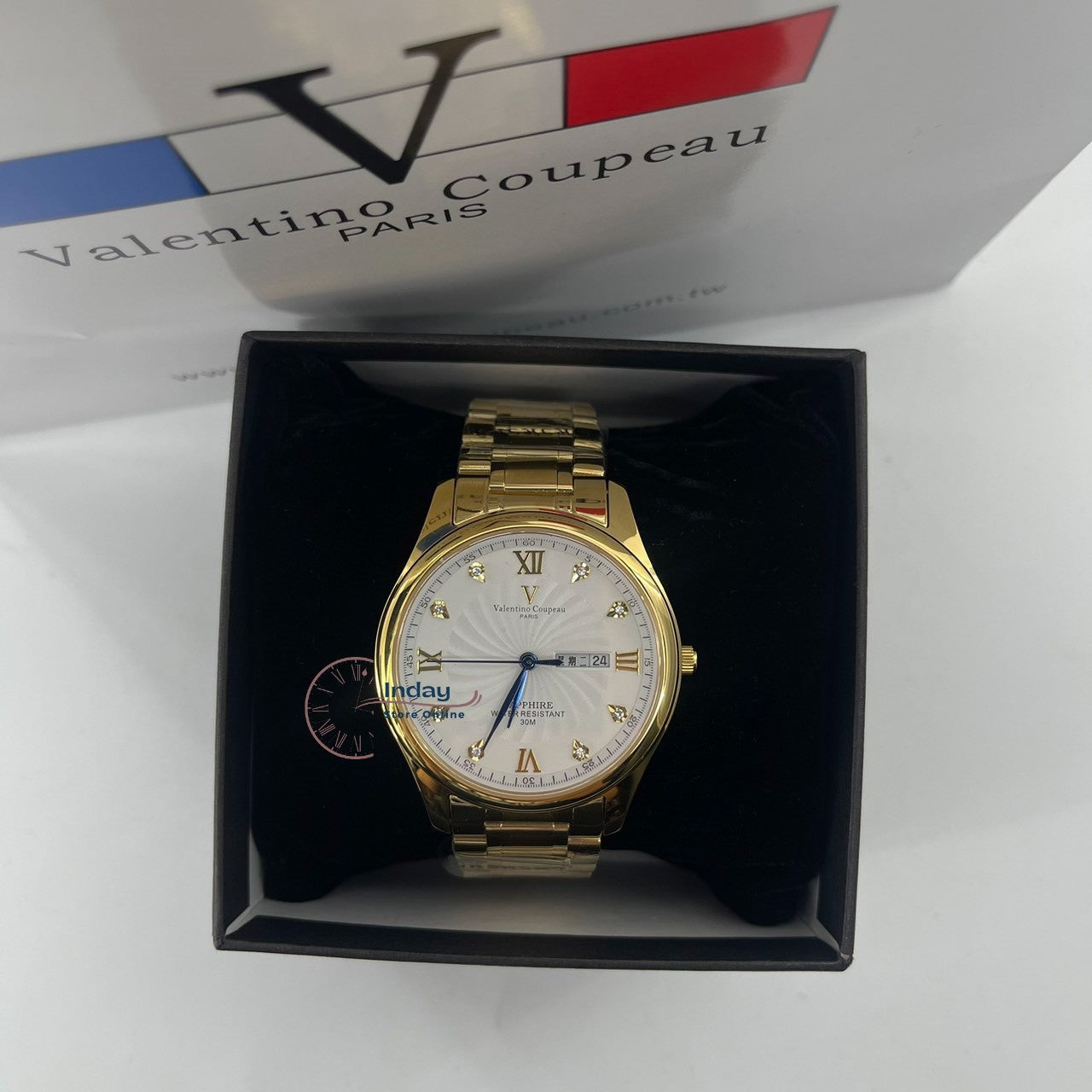 范倫鐵諾 古柏 Coupeau Men's Watch 61607KAM-1 Gold Tone Stainless Steel Band