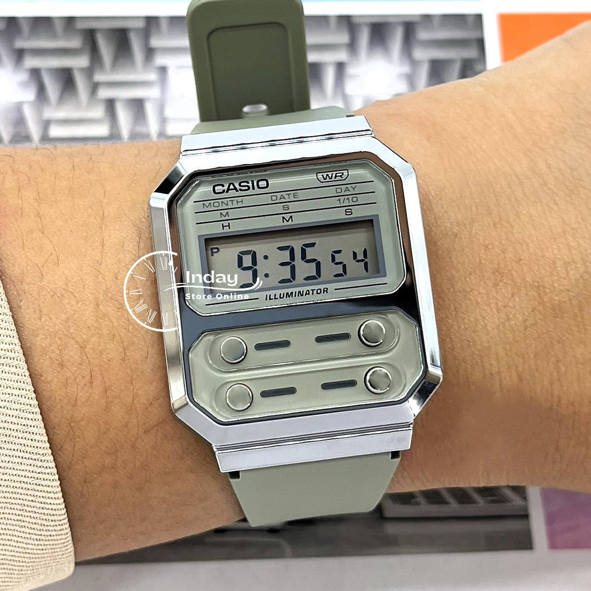 Casio Vintage Women's Watch A100WEF-3A Resin Band Resin Glass