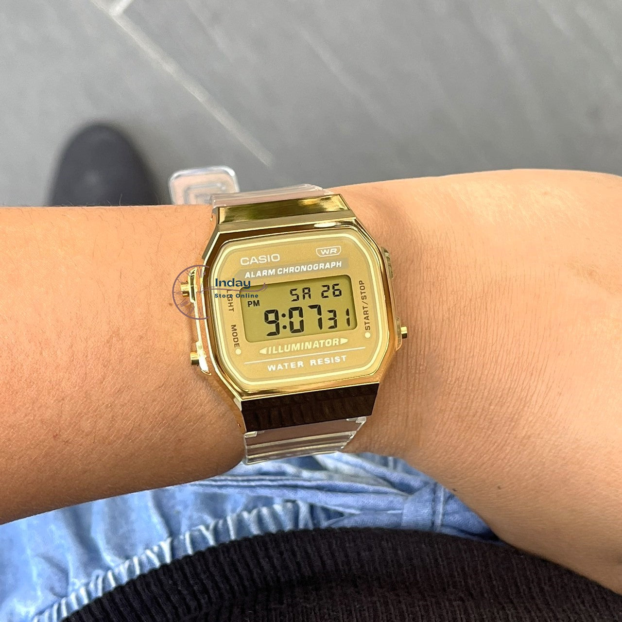 Casio Vintage Unisex Watch A168XESG-9A Transparent White Color Resin Band