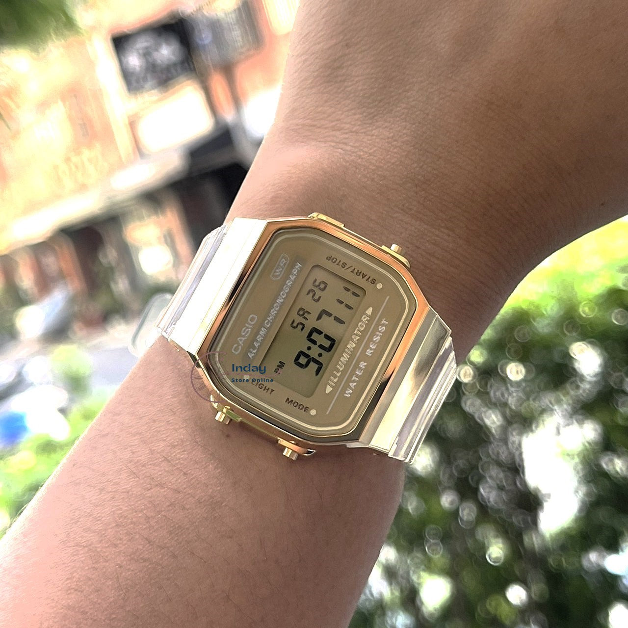 Casio Vintage Unisex Watch A168XESG-9A Transparent White Color Resin Band