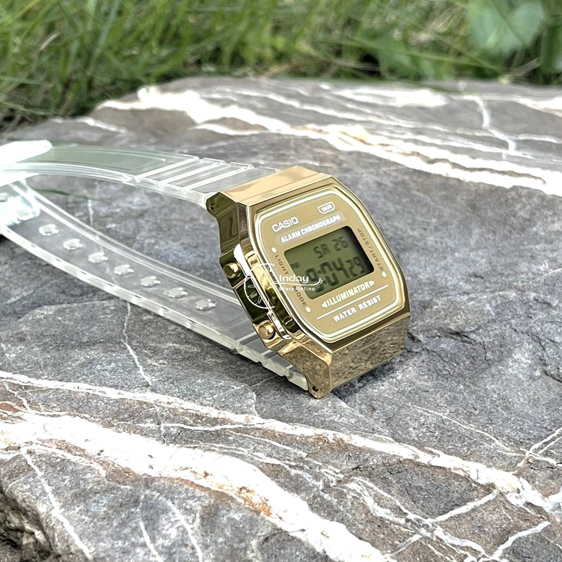 Casio Vintage Unisex Watch A168XESG-9A Transparent White Color Resin Band