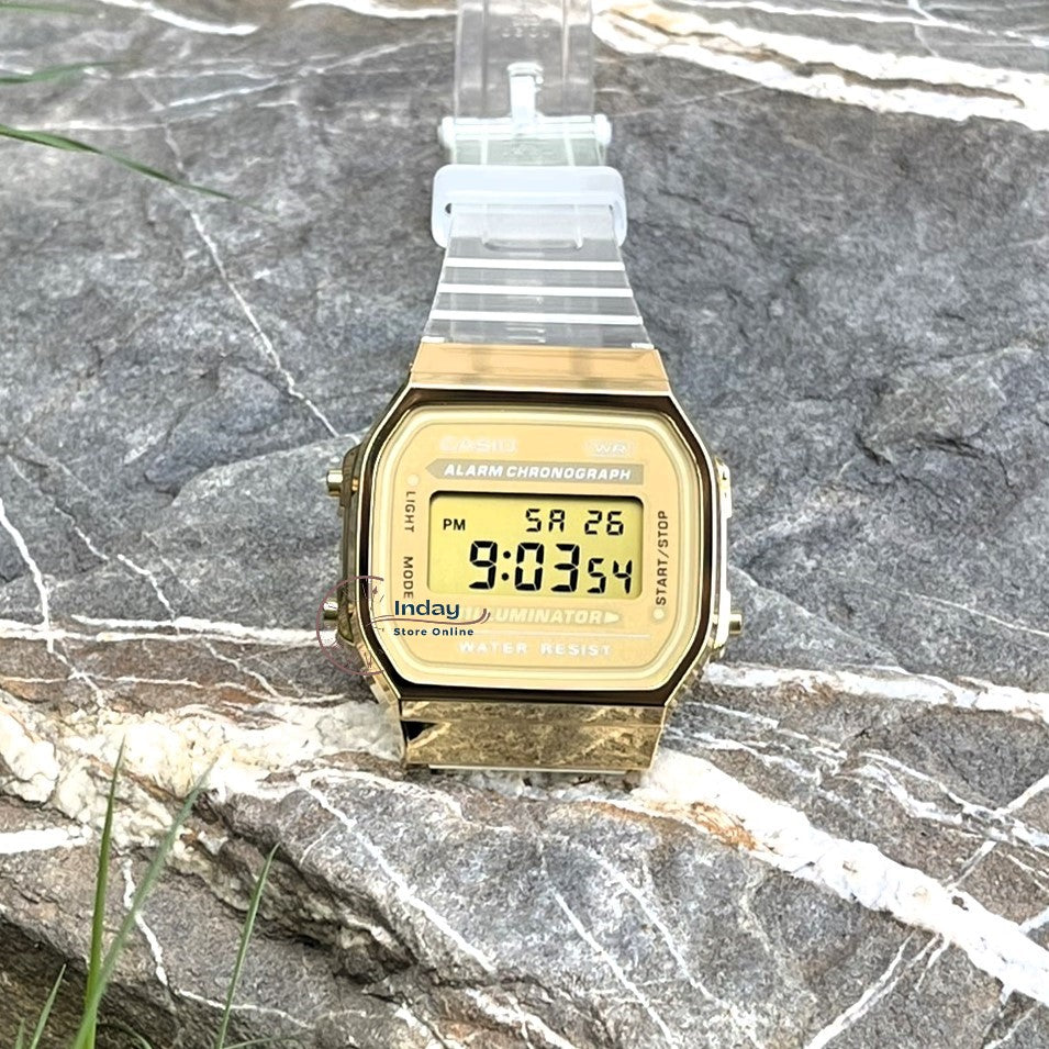 Casio Vintage Unisex Watch A168XESG-9A Transparent White Color Resin Band