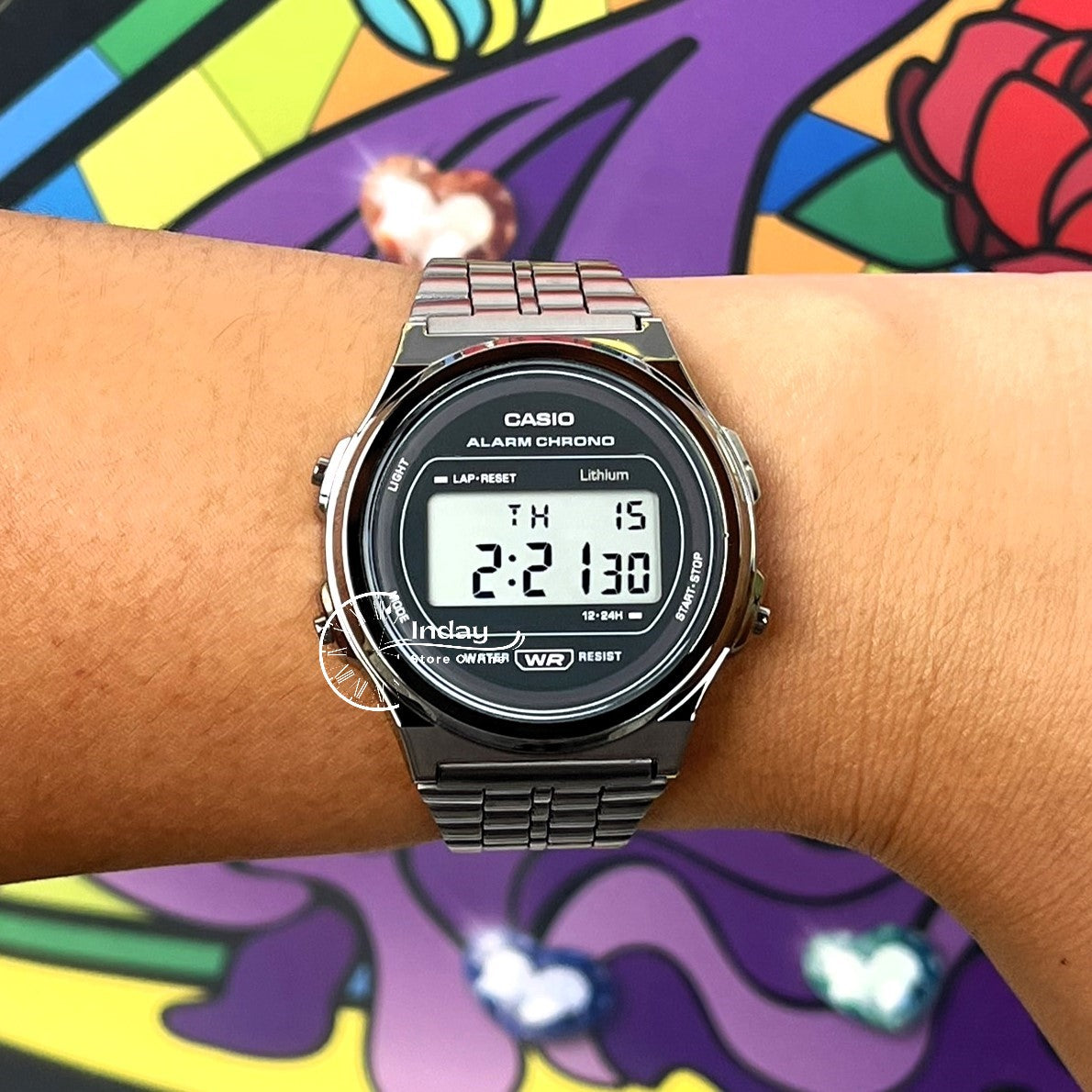 Casio Women's Watch A171WEGG-1A Stainless Steel Band Adjustable Clasp Battery life: 7 years