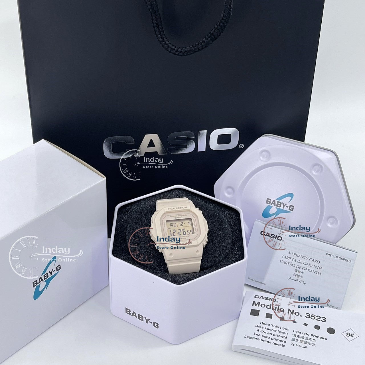 Casio Baby-G Women's Watch BGD-565U-4 Resin Band Shock Resistant Mineral Glass
