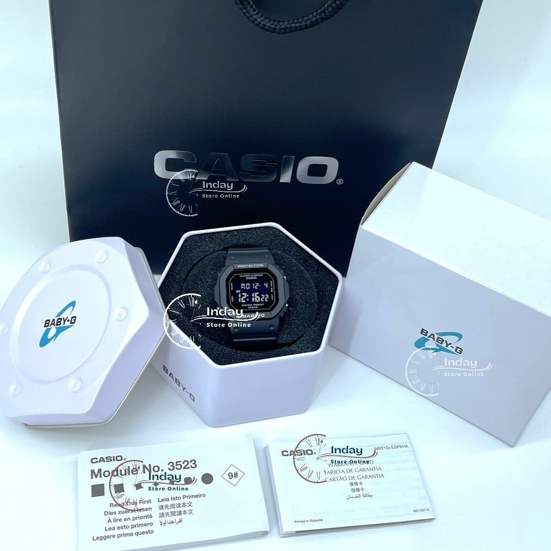 Casio Baby-G Women's Watch BGD-565U-1 Resin Band Shock Resistant Mineral Glass