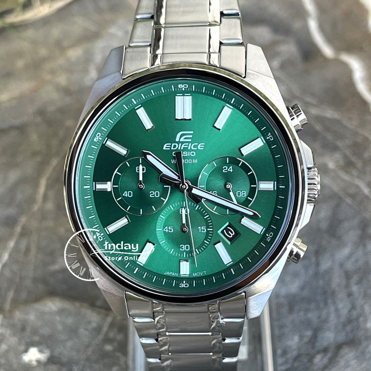 Casio Edifice Men's Watch EFV-650D-3A Standard Chronograph Mineral Glass Stainless Steel Band