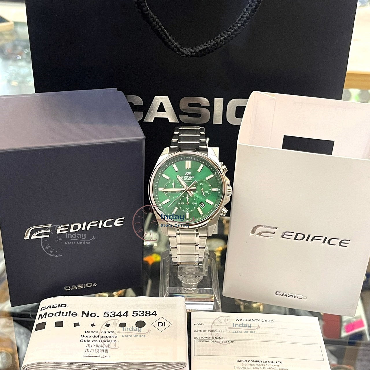 Casio Edifice Men's Watch EFV-650D-3A Standard Chronograph Mineral Glass Stainless Steel Band