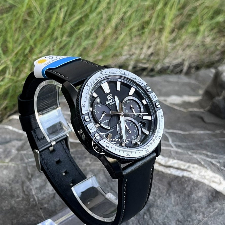 Casio Edifice Men's Watch EQS-930TL-1A Solar Powered Chronograph Genuine Leather Band Mineral Glass