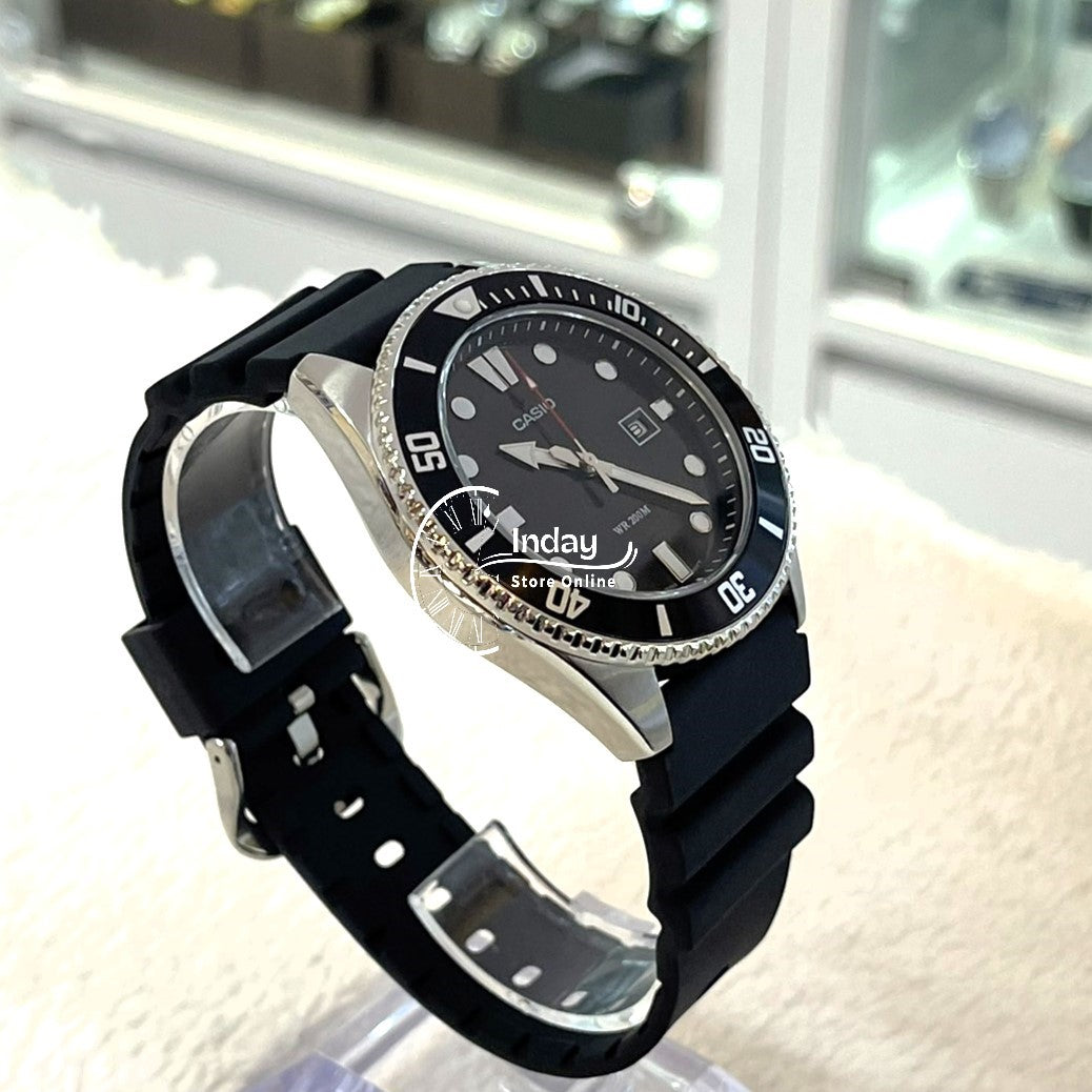 Casio Fashion Men's Watch MDV-107-1A1 Resin Band Mineral Glass