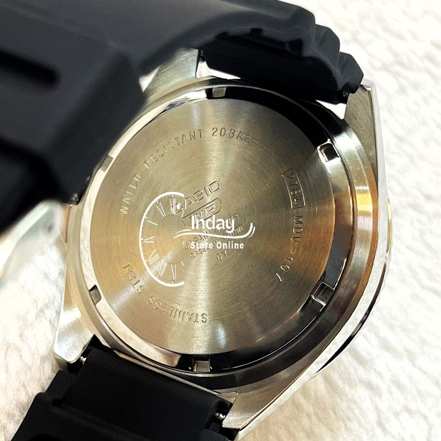 Casio Fashion Men's Watch MDV-107-1A1 Resin Band Mineral Glass