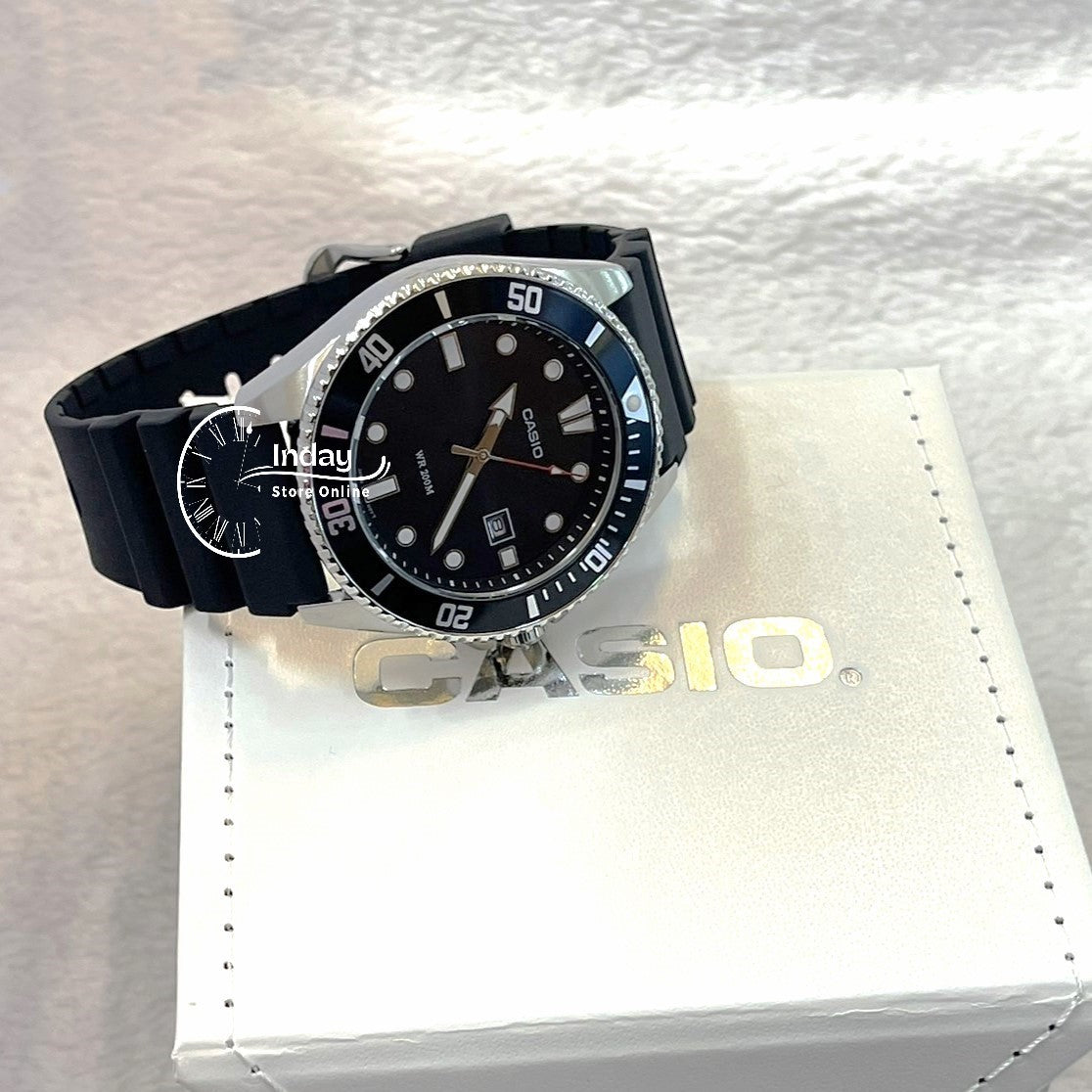 Casio Fashion Men's Watch MDV-107-1A1 Resin Band Mineral Glass