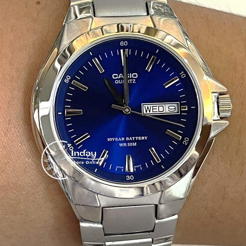 Casio Fashion Men's Watch MTP-1228D-2A Stainless Steel Strap Mineral glass