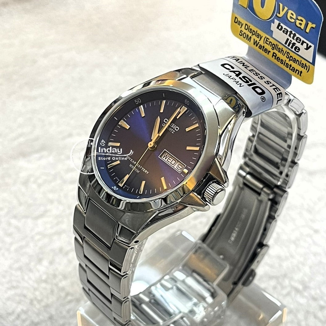 Casio Fashion Men's Watch MTP-1228D-2A Stainless Steel Strap Mineral glass
