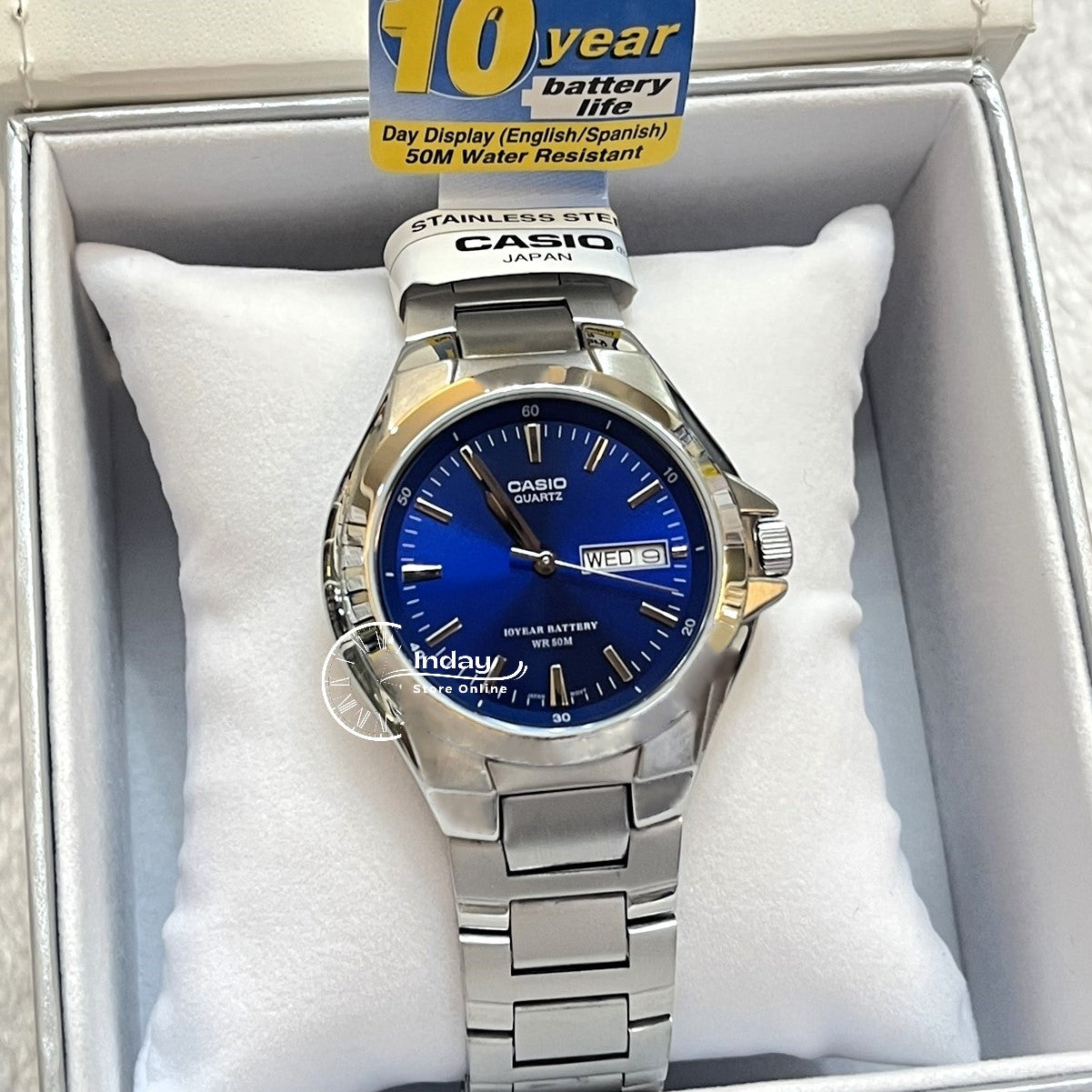 Casio Fashion Men's Watch MTP-1228D-2A Stainless Steel Strap Mineral glass
