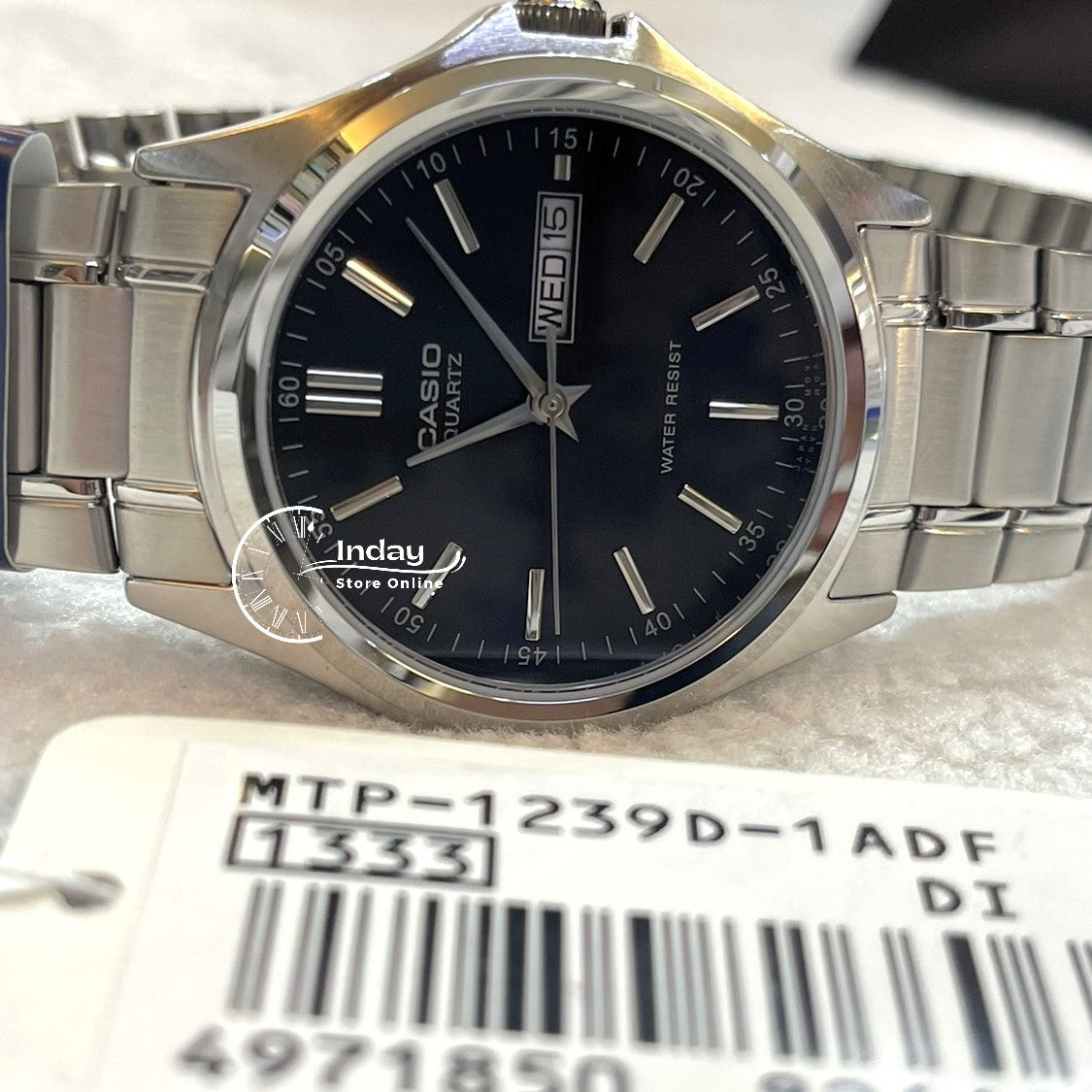 Casio Fashion Men's Watch MTP-1239D-1A Stainless Steel Band Mineral Glass