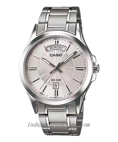 Casio Fashion Men's Watch MTP-1381D-7A Stainless Steel Band Mineral Glass