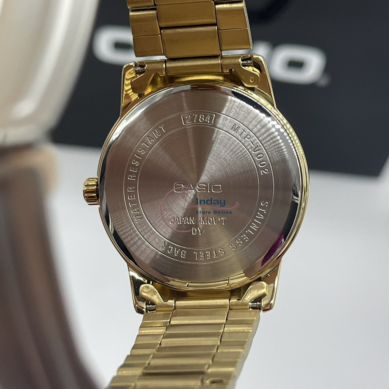 Casio Standard Men's Watch MTP-V002G-7B2 Analog Gold Plated Stainless Steel Band Triple-fold Clasp Mineral Glass