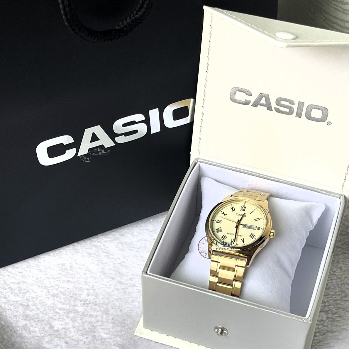 Casio Standard Men's Watch MTP-V006G-9B Gold Plated Stainless Steel Mineral Glass