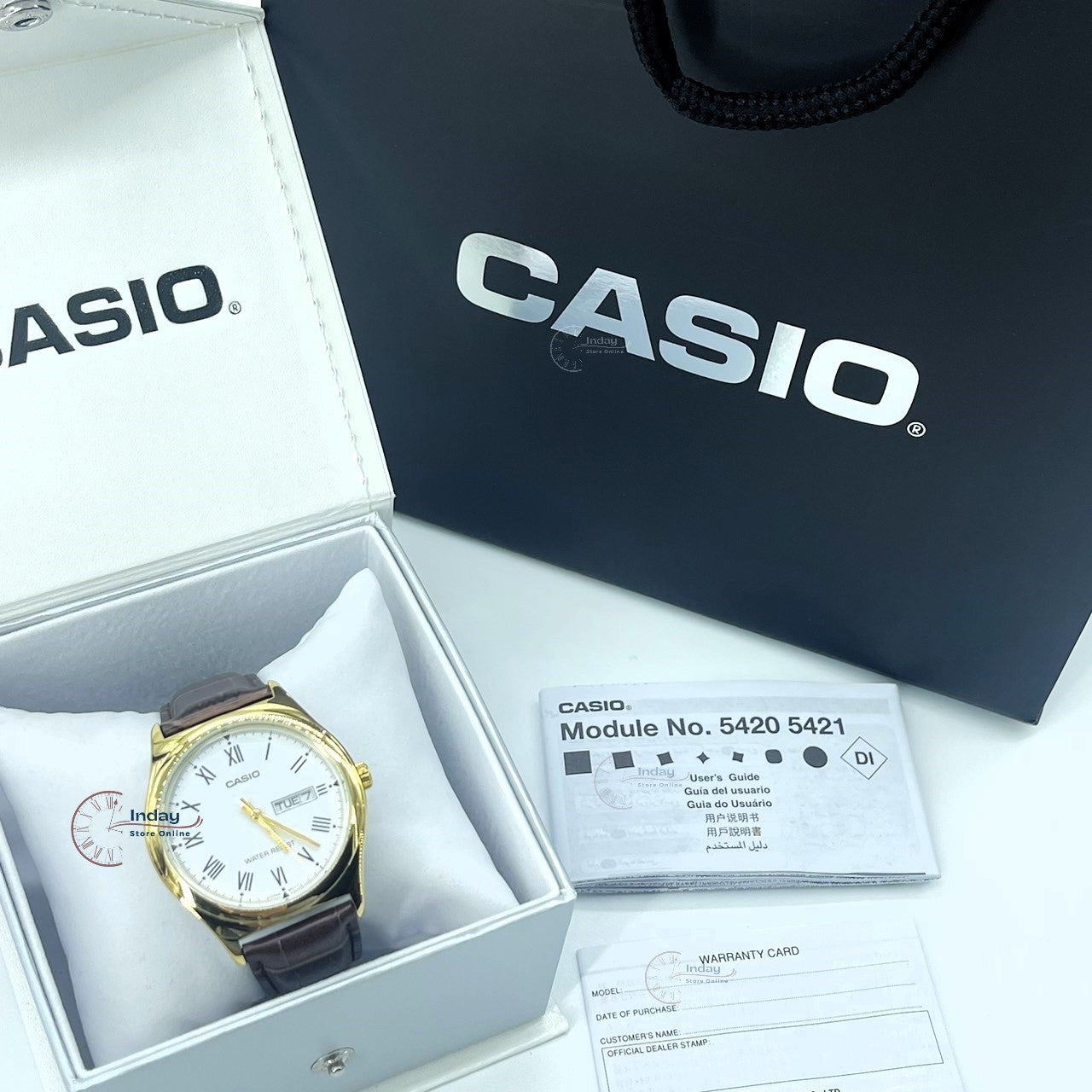 Casio Standard Men's Watch MTP-V006GL-7B Brown Leather Strap Mineral Glass