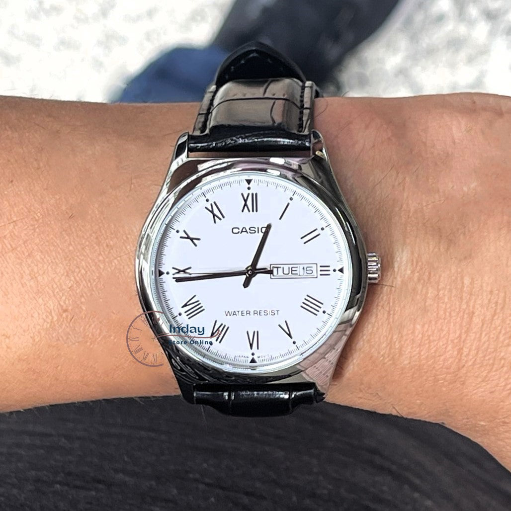 Casio Standard Men's Watch MTP-V006L-7B Mineral Glass Leather Band