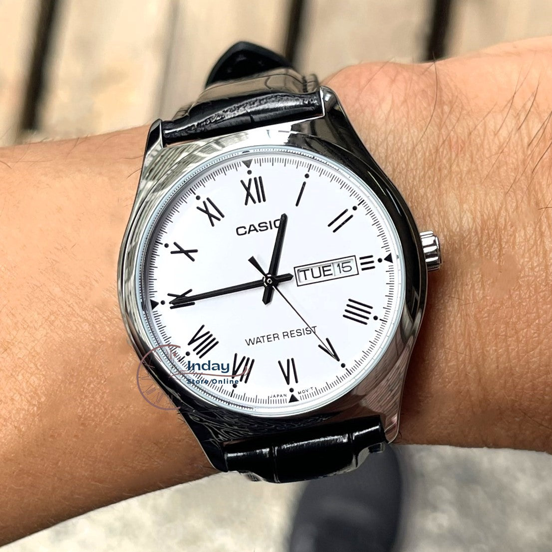 Casio Standard Men's Watch MTP-V006L-7B Mineral Glass Leather Band