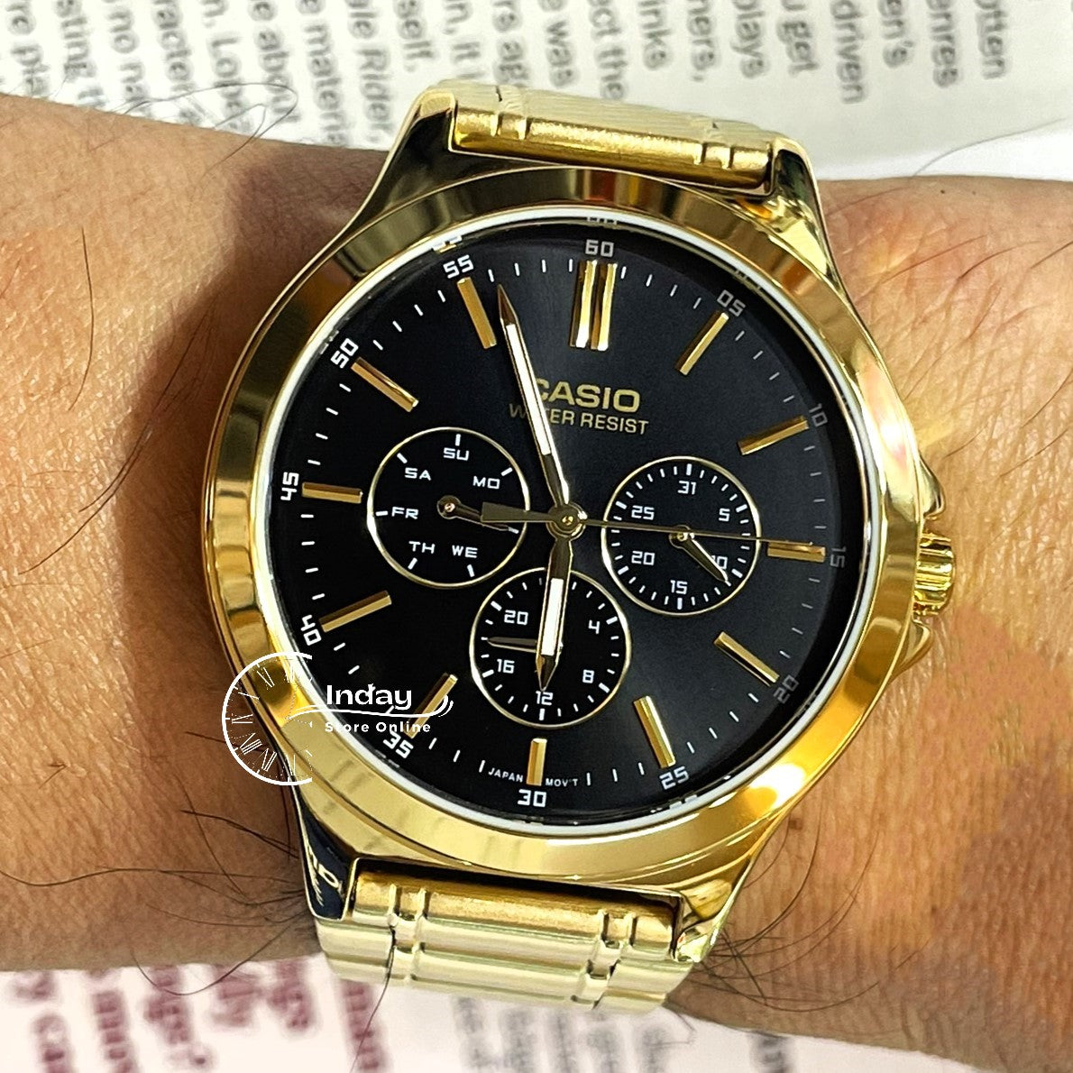 Casio Standard Men's Watch MTP-V300G-1A Gold Plated Stainless Steel Mineral Glass