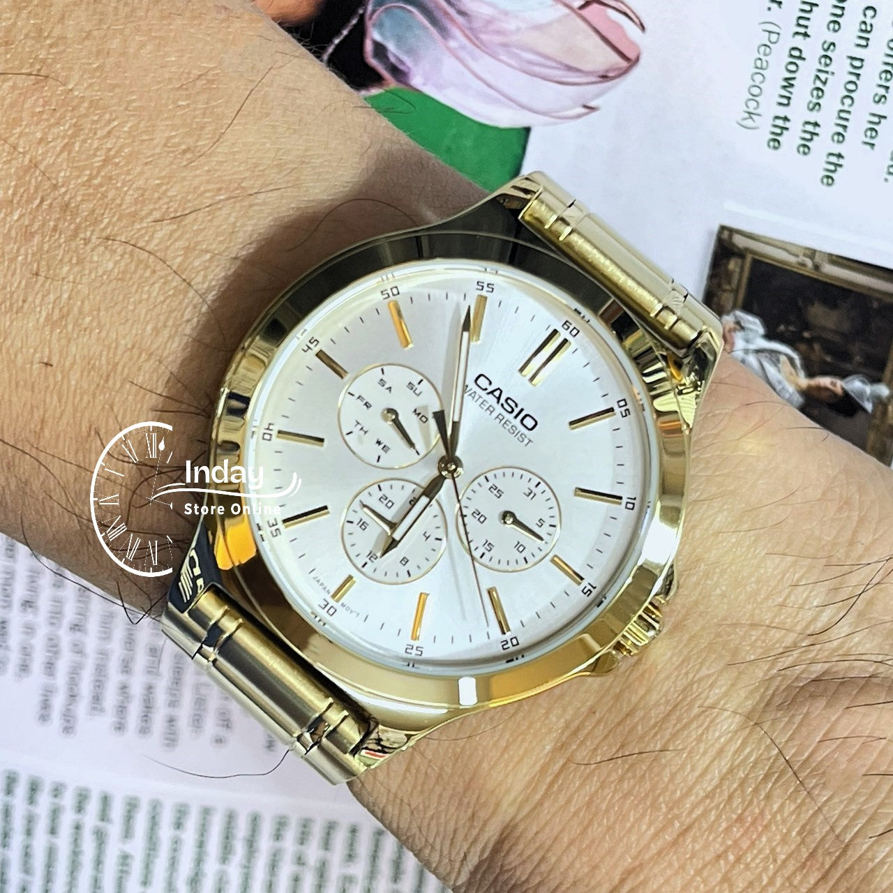 Casio Standard Men's Watch MTP-V300G-7A Gold Plated Stainless Steel Mineral Glass